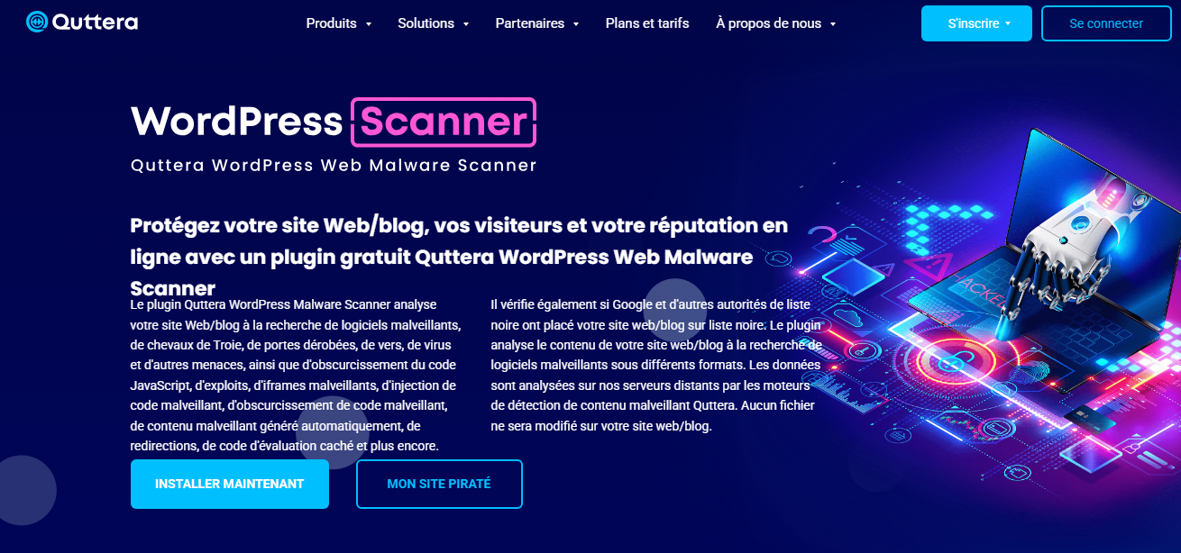Quttera WordPress Malware Scanner : un plugin IA WordPress spécialisé dans la sécurité