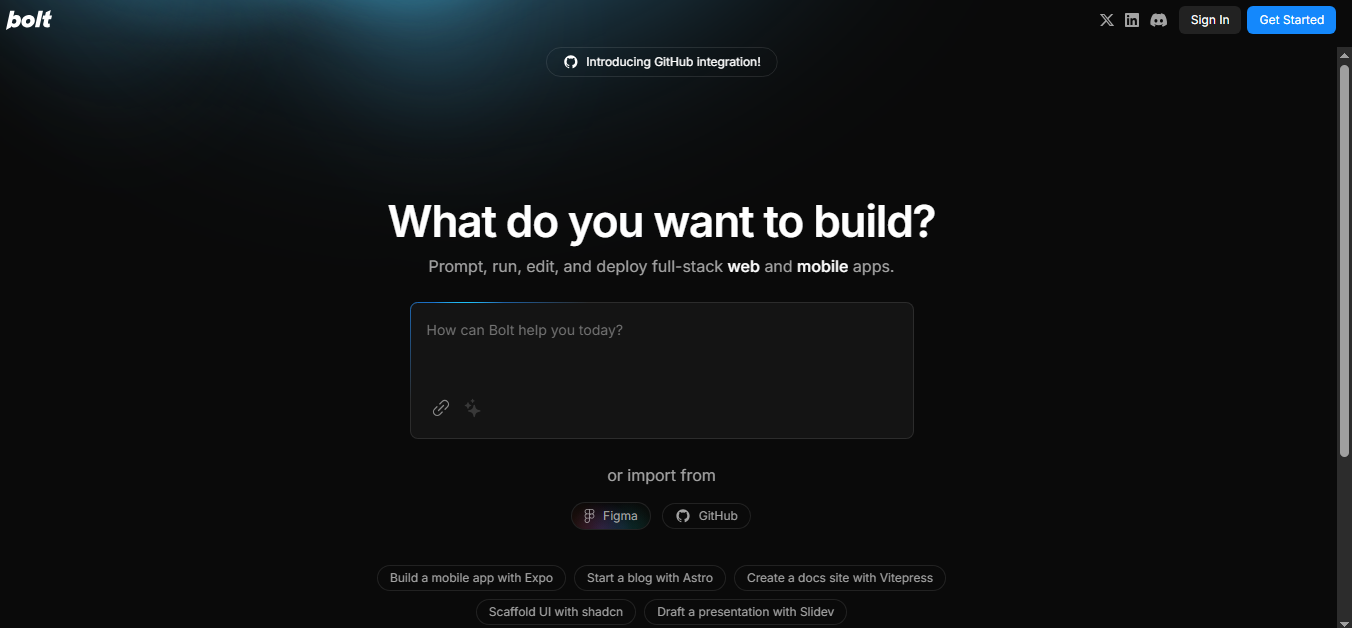 Bolt - un outil de code IA dédié à la génération d’applications web full stack