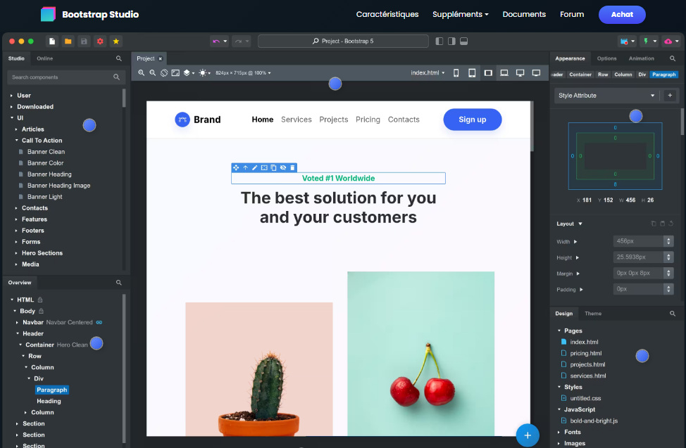 Bootstrap Studio l'un des éditeurs de code les plus puissants Bootstrap Studio - l'un des éditeurs de code les plus puissants