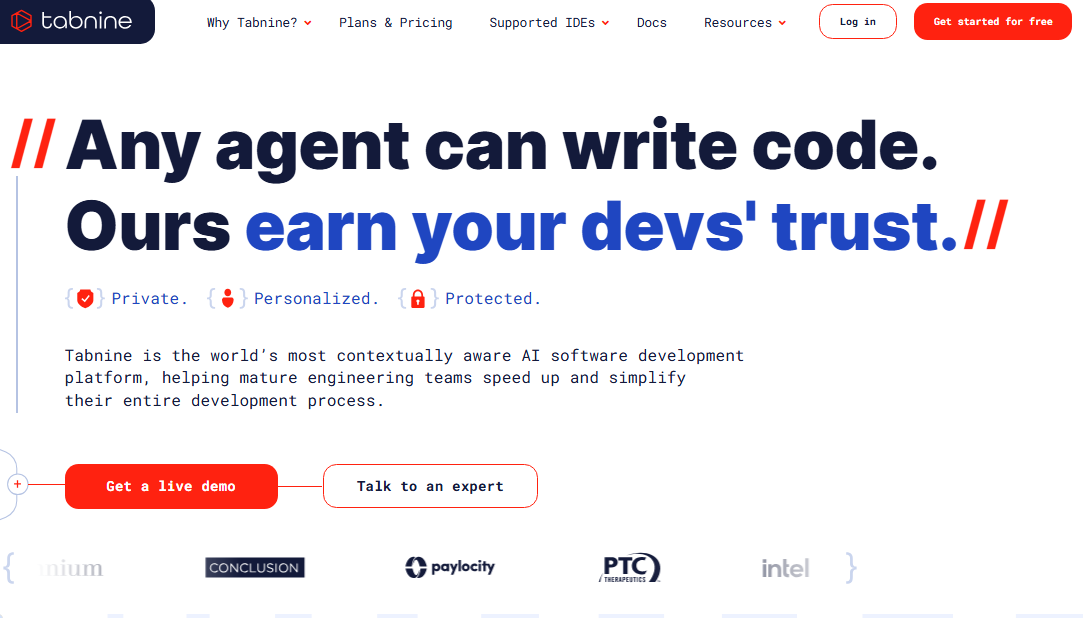 Tabnine - Assistant de codage IA compatible avec plusieurs IDEs, offrant des suggestions basées sur le contexte