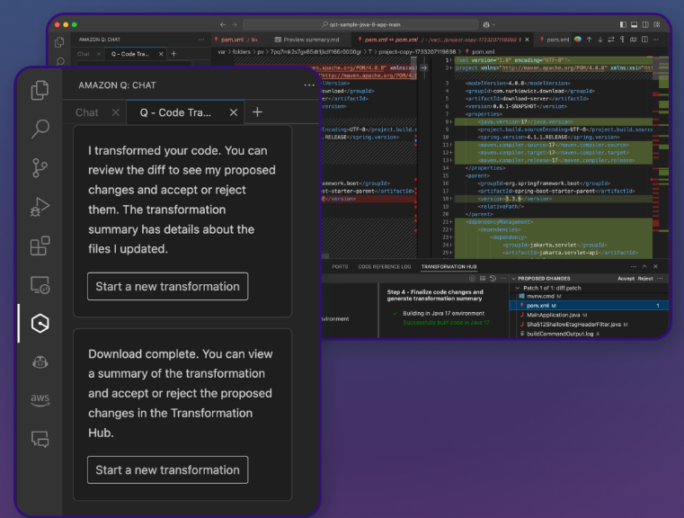 Amazon Q Developer - Accélérez les mises à niveau des applications Java en quelques minutes