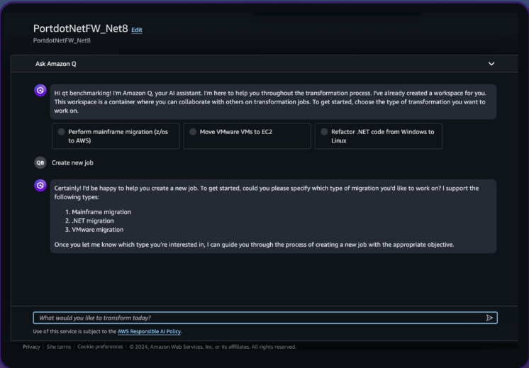 Amazon Q Developer - portage des applications .NET de Windows vers Linux jusqu’à 4 fois plus vite