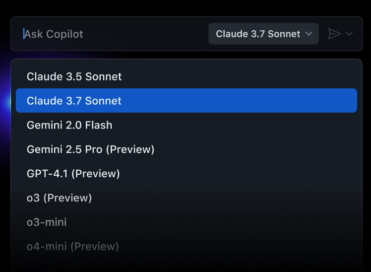 GitHub Copilot - Choisissez entre différents modèles d'IA
