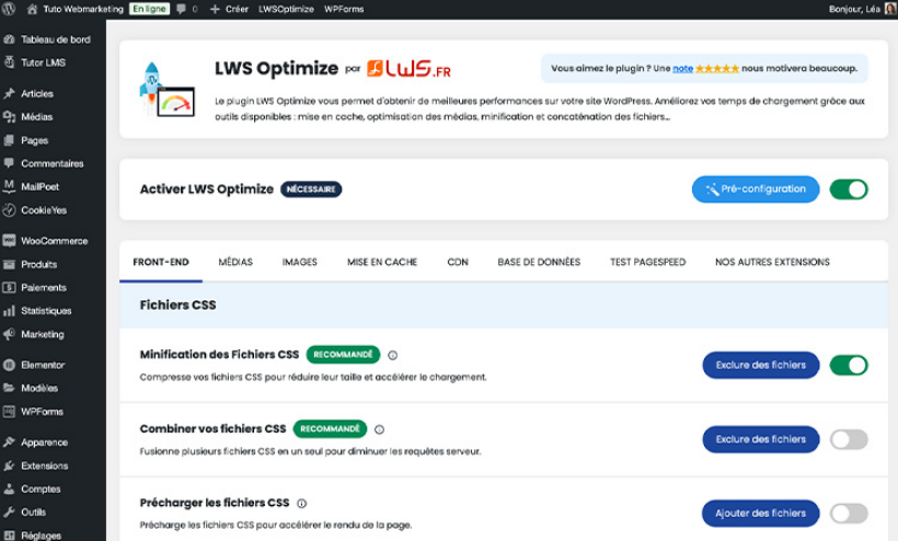 LWS Optimize le plugin de cache WordPress le plus performant