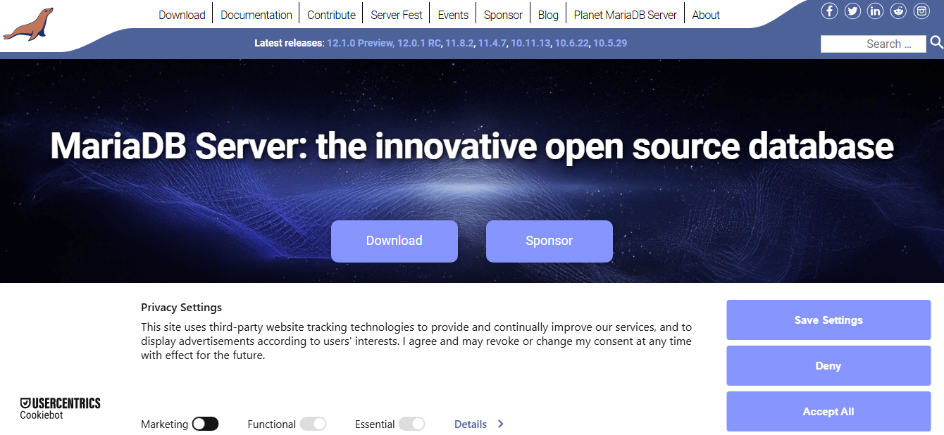 MariaDB - une base de données open-source reprenant les bases de MySQL, mais plus puissante et performante