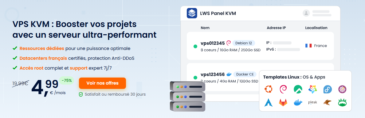 Profitez de la virtualisation KVM avec les VPS LWS