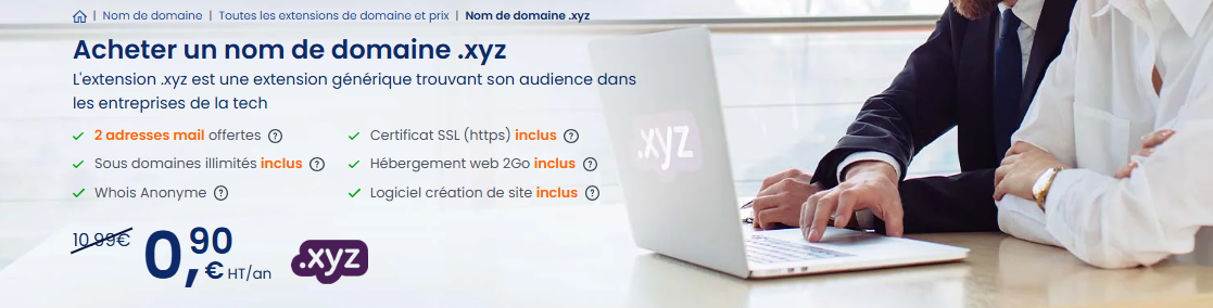 Un nom de domaine .xyz à seulement 0,90 € chez LWS Un nom de domaine .xyz à seulement 0,90 € chez LWS