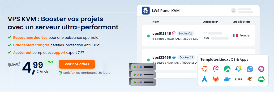 Utilisez Docker avec nos VPS KVM pas cher