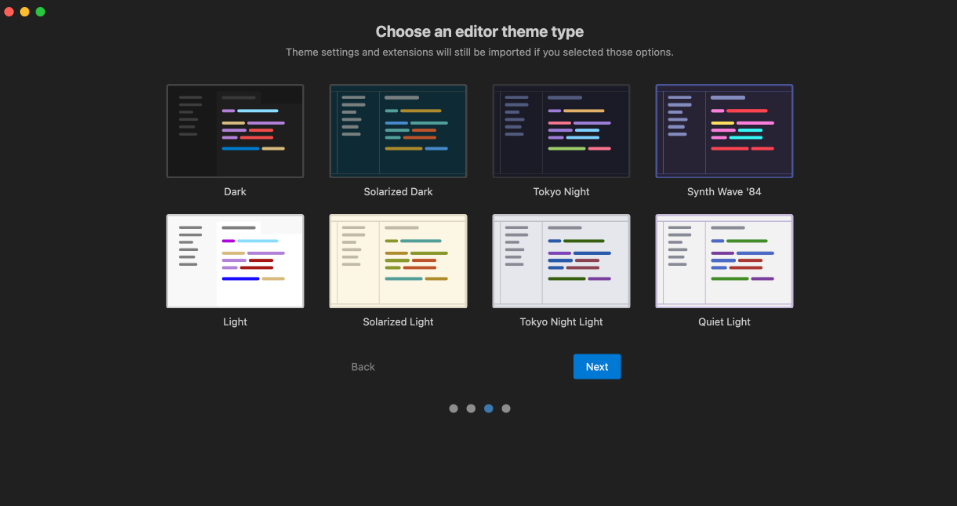 Windsurf - choix de thème