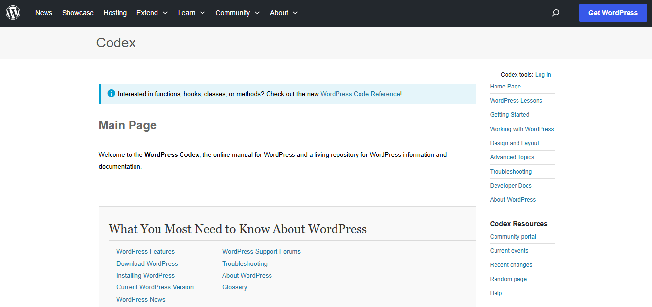 WordPress Codex la ressource officielle une formation WordPress gratuite WordPress Codex - la ressource officielle une formation WordPress gratuite