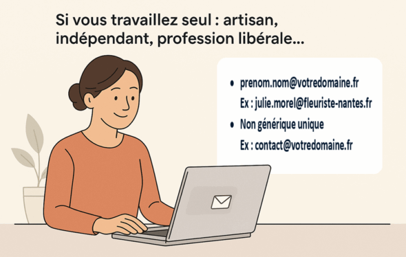 Adresse email professionnelle pour un indépendant, artisan, profession libérale