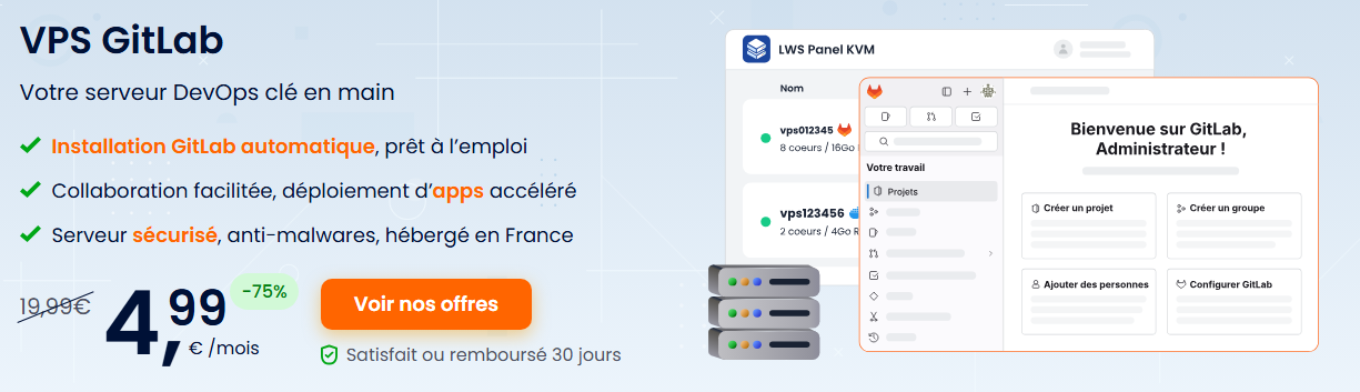 Un VPS GitLab clé en main et abordable chez LWS Un VPS GitLab clé en main et abordable chez LWS