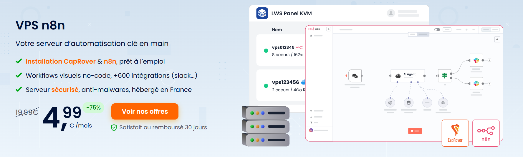 Notre VPS n8n clé en main pour profiter des avantages de n8n auto-hébergé