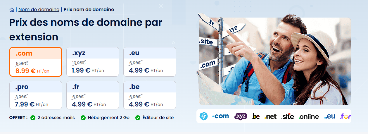 Acheter un nom de domaine – le prix chez LWS