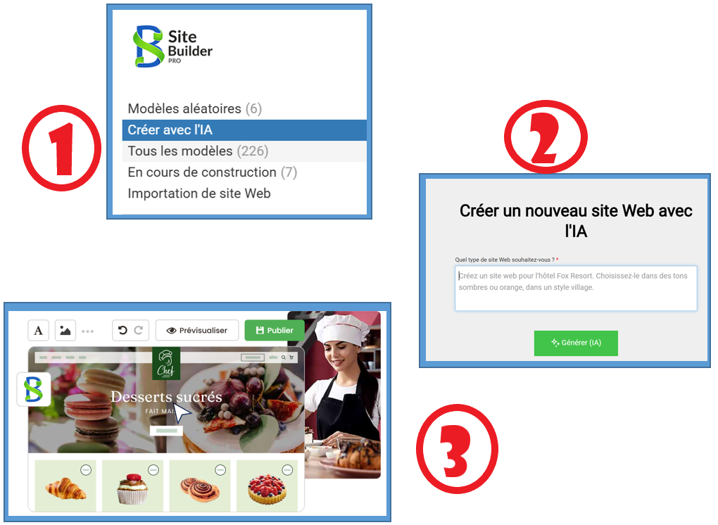 Créer un site e-commerce facilement avec l'IA de SiteBuilder Pro