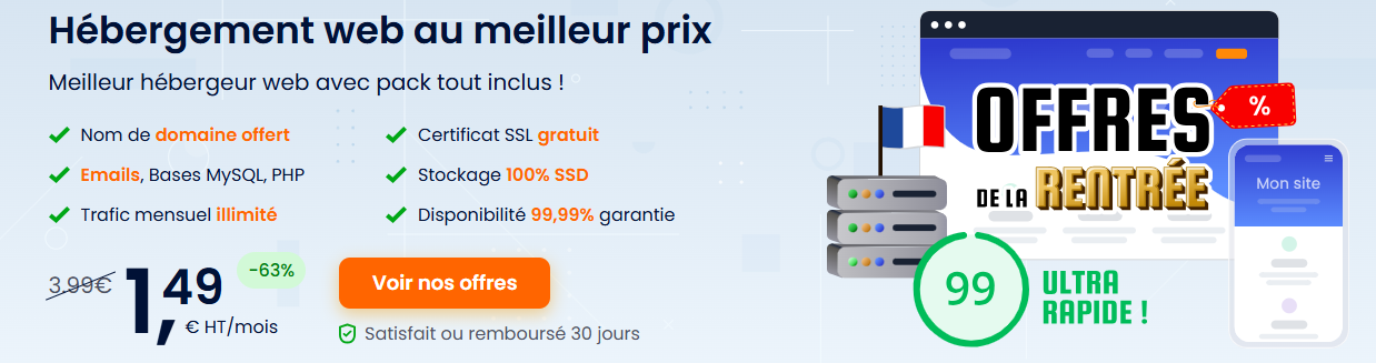 Commandez un hébergement web chez LWS et bénéficiez d'un domaine offert la première année