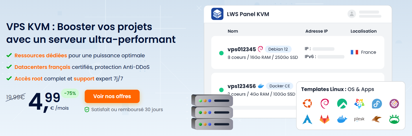 VPS KVM abordable chez LWS