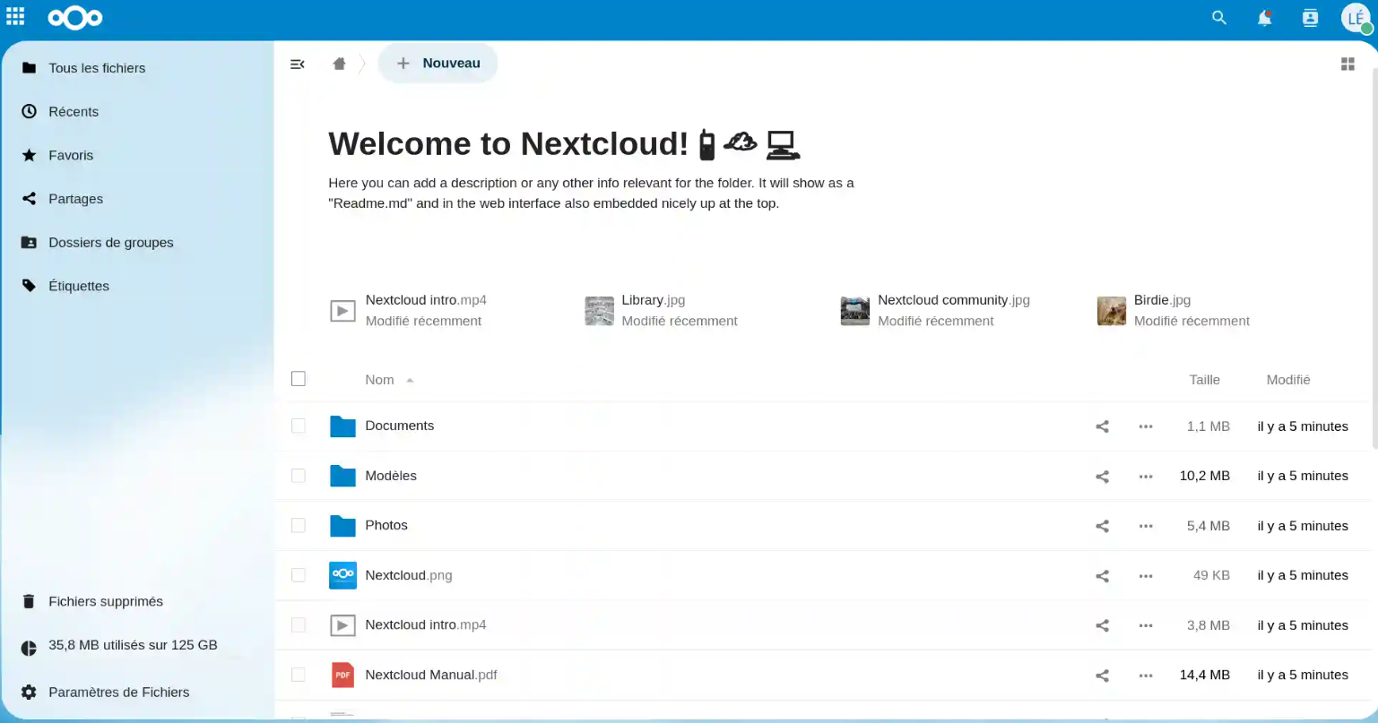 Stockage en ligne sécurisé propulsé par NextCloud