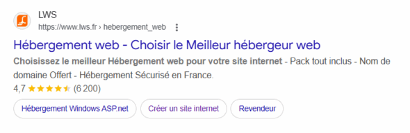 Exemple de balisage de schéma product L’hébergement web de LWS