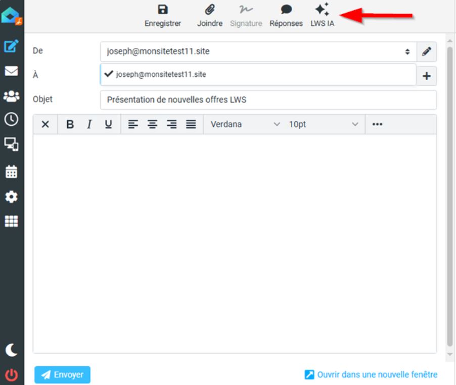 Générer automatiquement des emails en quelques secondes avec notre outil mail IA LWS