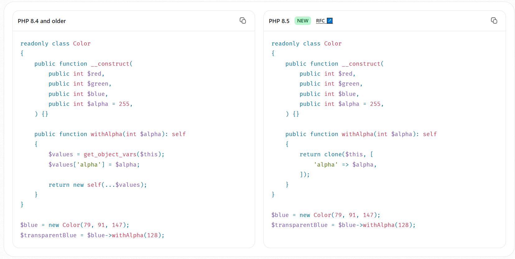 PHP 8.5 - Clone With