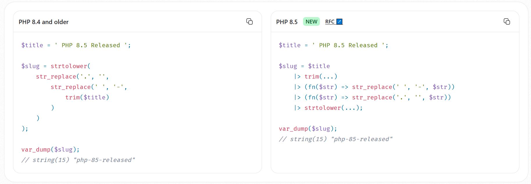 PHP 8.5 - Pipe Operator