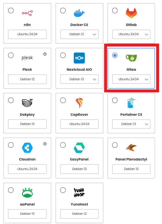 Template Gitea pour une installation facile et rapide Template Gitea pour une installation facile et rapide