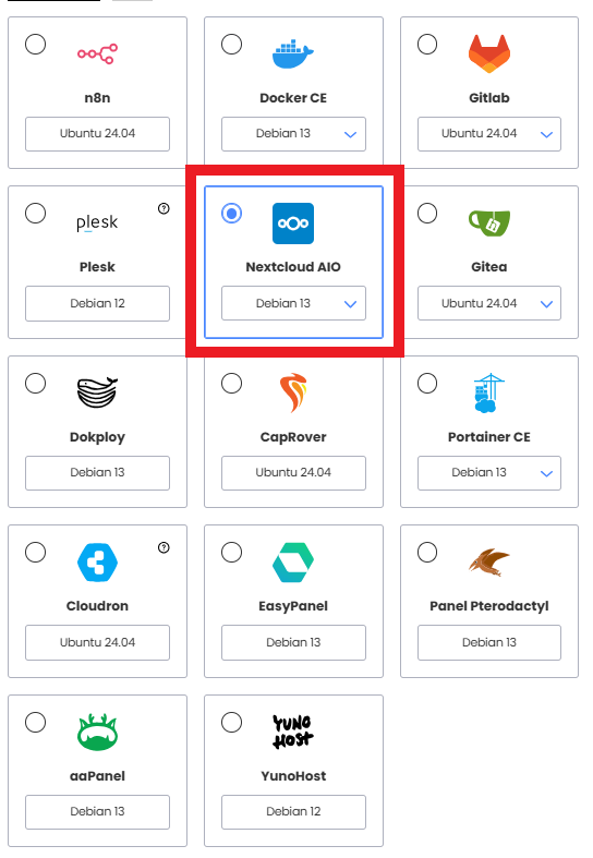 Template Nextcloud AIO inclut à nos VPS KVM Template Nextcloud AIO inclut à nos VPS KVM