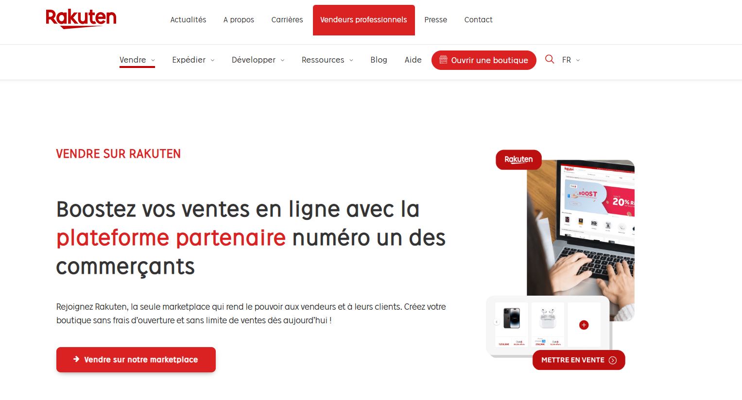 Rakuten – l’un des sites de vente en ligne qui ne concurrencent pas ses commerçant
