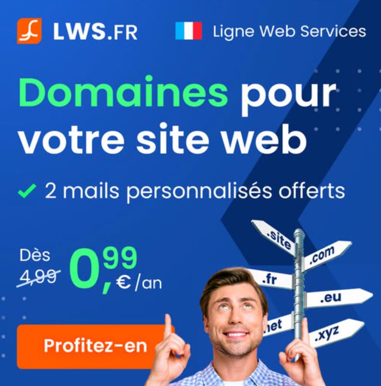 Votre nom de domaine 1 € chez LWS