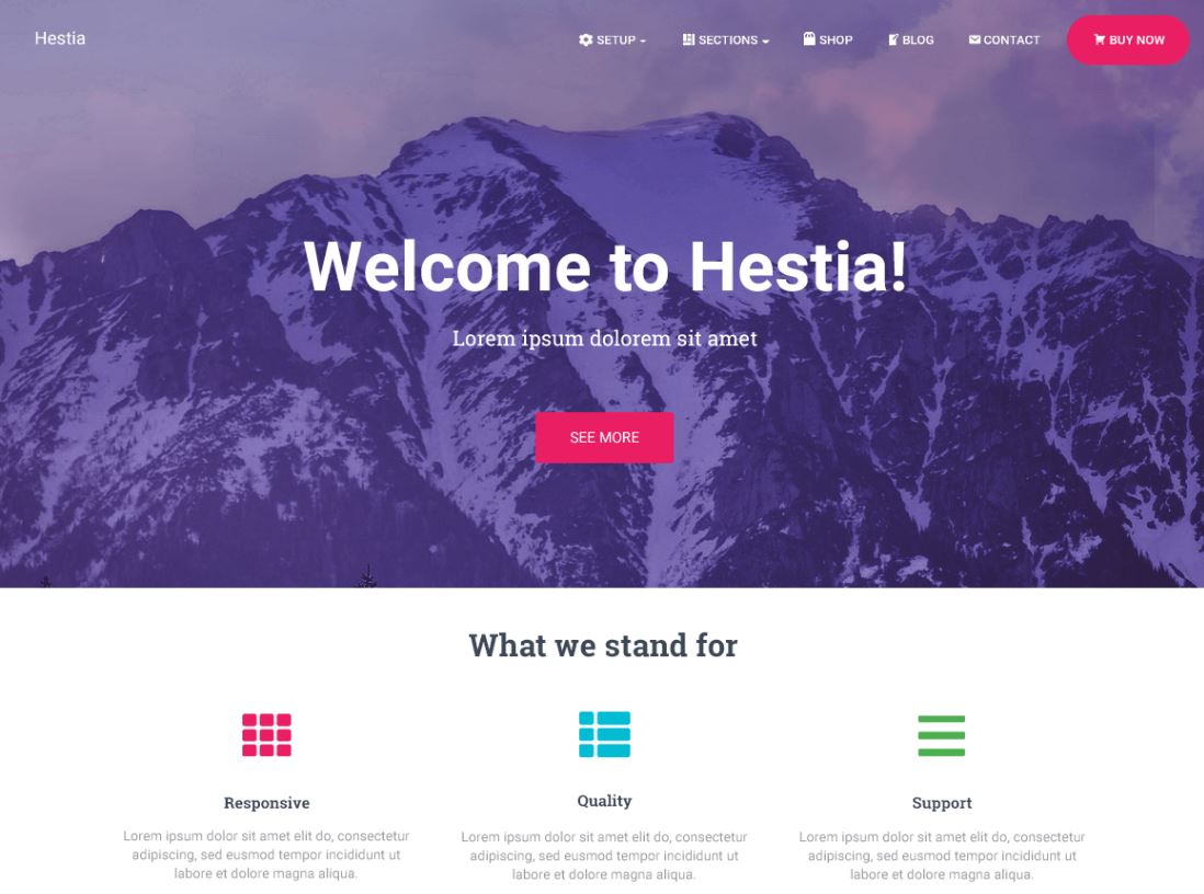 Hestia – un thème WordPress gratuit polyvalent